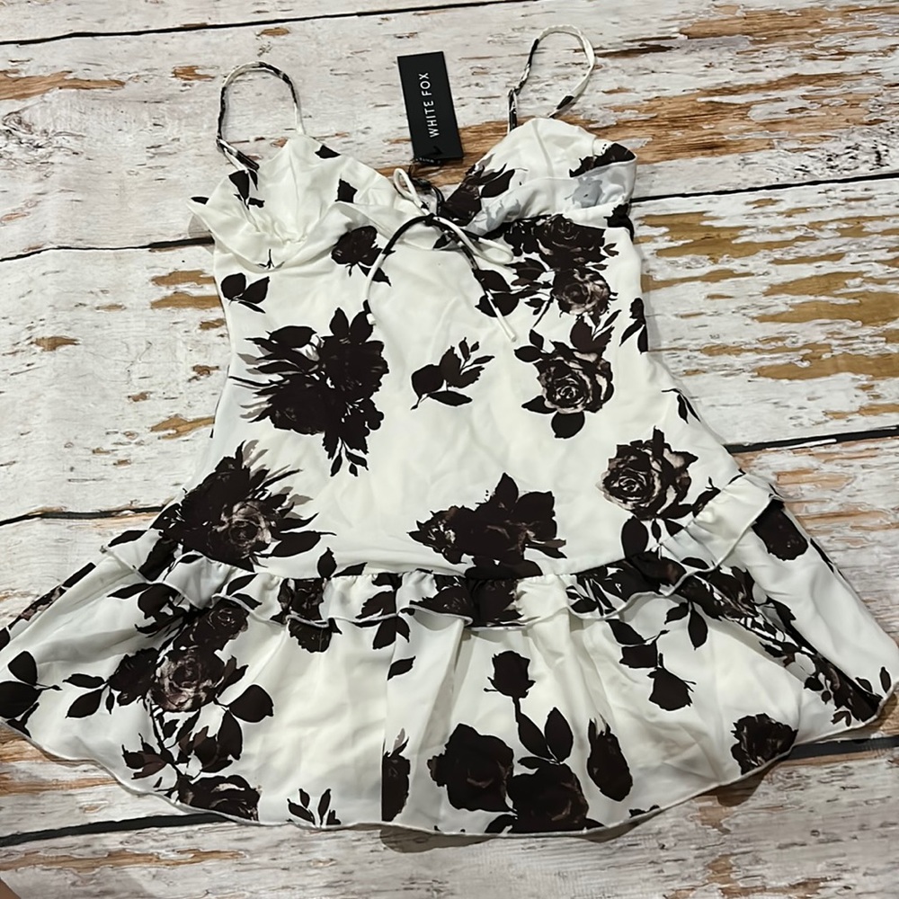 White Fox white/brown floral dress
